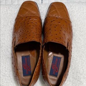 Giorgio Brutini Tan Ostrich Leather Loafers